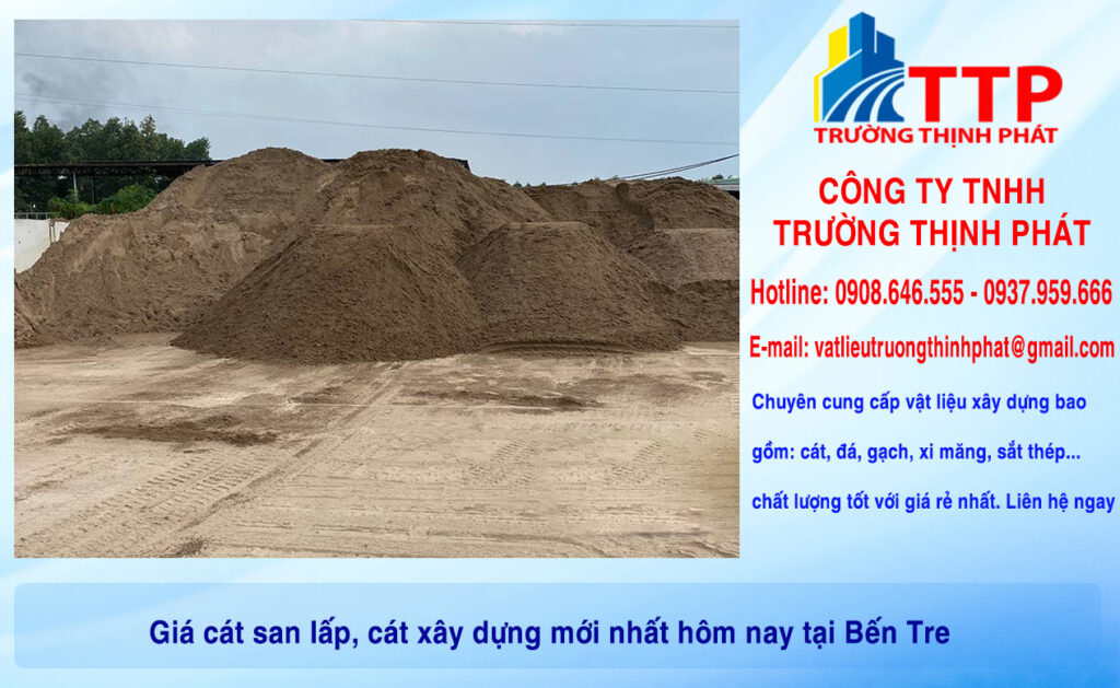 Giá cát san lấp, cát xây dựng mới nhất hôm nay tại Bến Tre