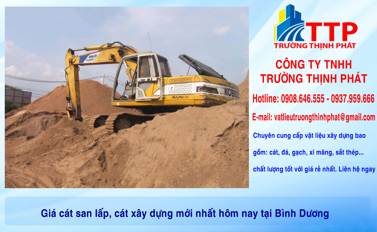 Giá cát san lấp, cát xây dựng mới nhất hôm nay tại Bình Dương