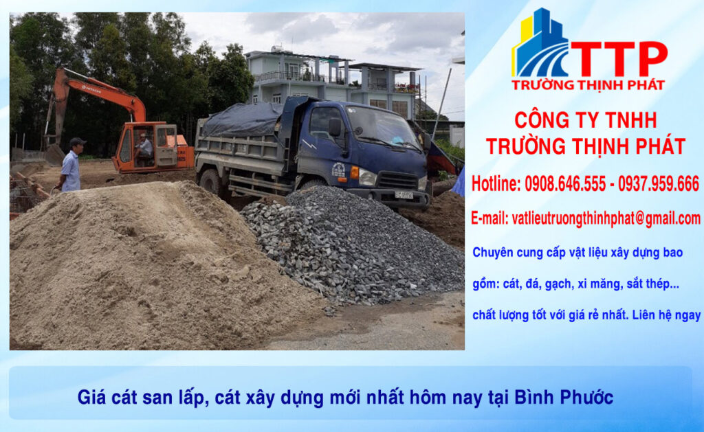 Giá cát san lấp, cát xây dựng mới nhất hôm nay tại Bình Phước