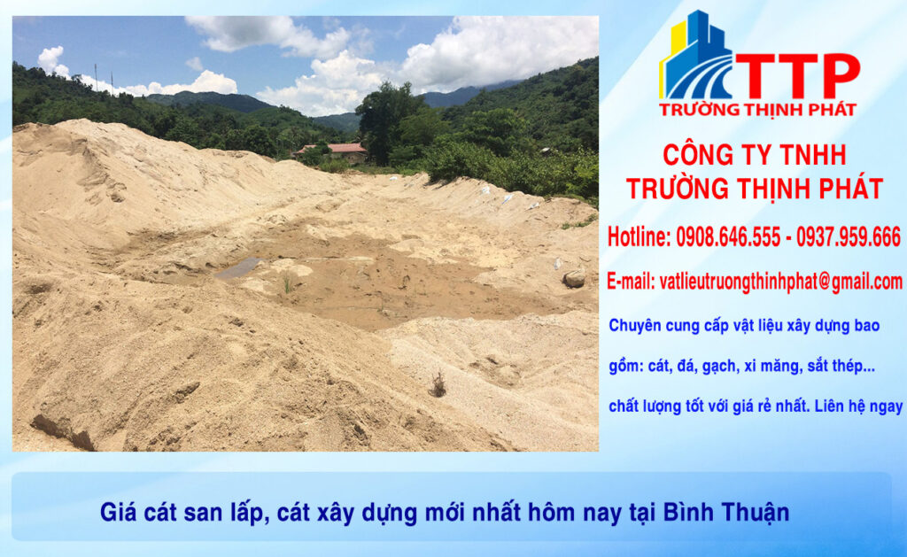 Giá cát san lấp, cát xây dựng mới nhất hôm nay tại Bình Thuận