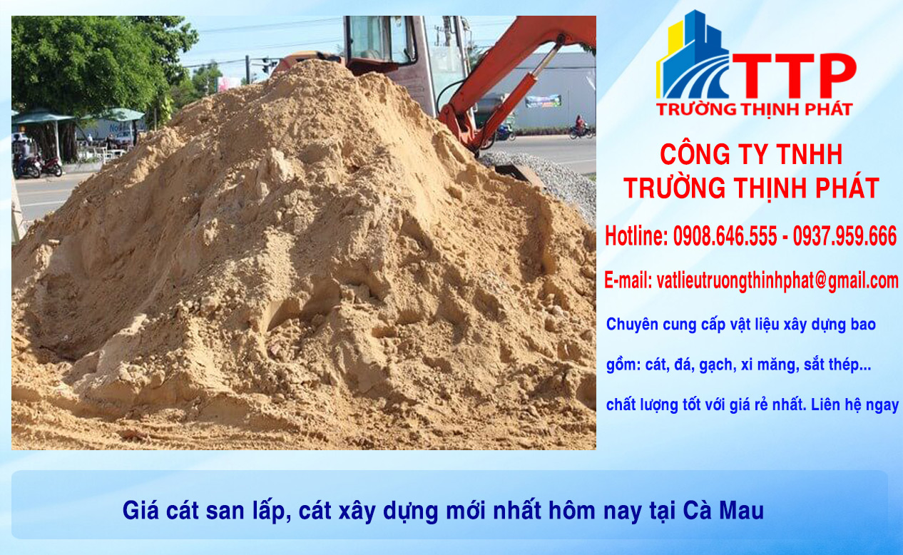 Giá cát san lấp, cát xây dựng mới nhất hôm nay tại Cà Mau