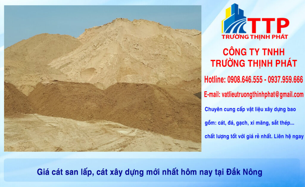 Giá cát san lấp, cát xây dựng mới nhất hôm nay tại Đắk Nông