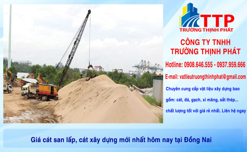 Giá cát san lấp, cát xây dựng mới nhất hôm nay tại Đồng Nai