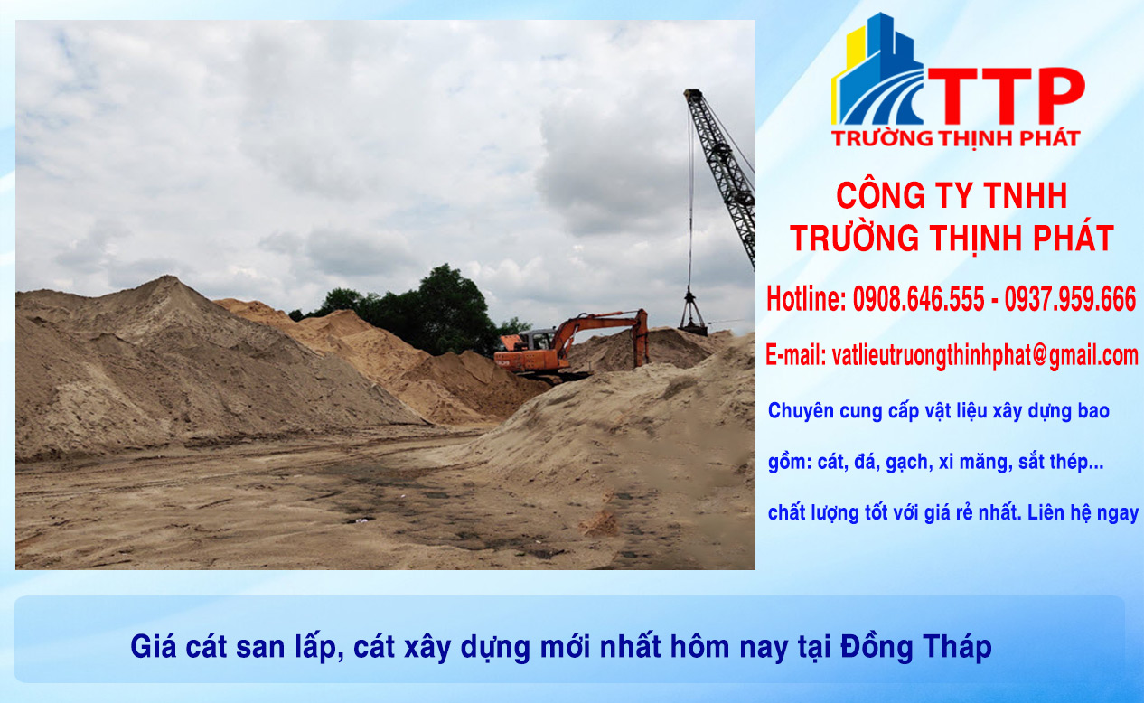 Giá cát san lấp, cát xây dựng mới nhất hôm nay tại Đồng Tháp