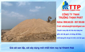 Giá cát san lấp, cát xây dựng mới nhất hôm nay tại Khánh Hoà