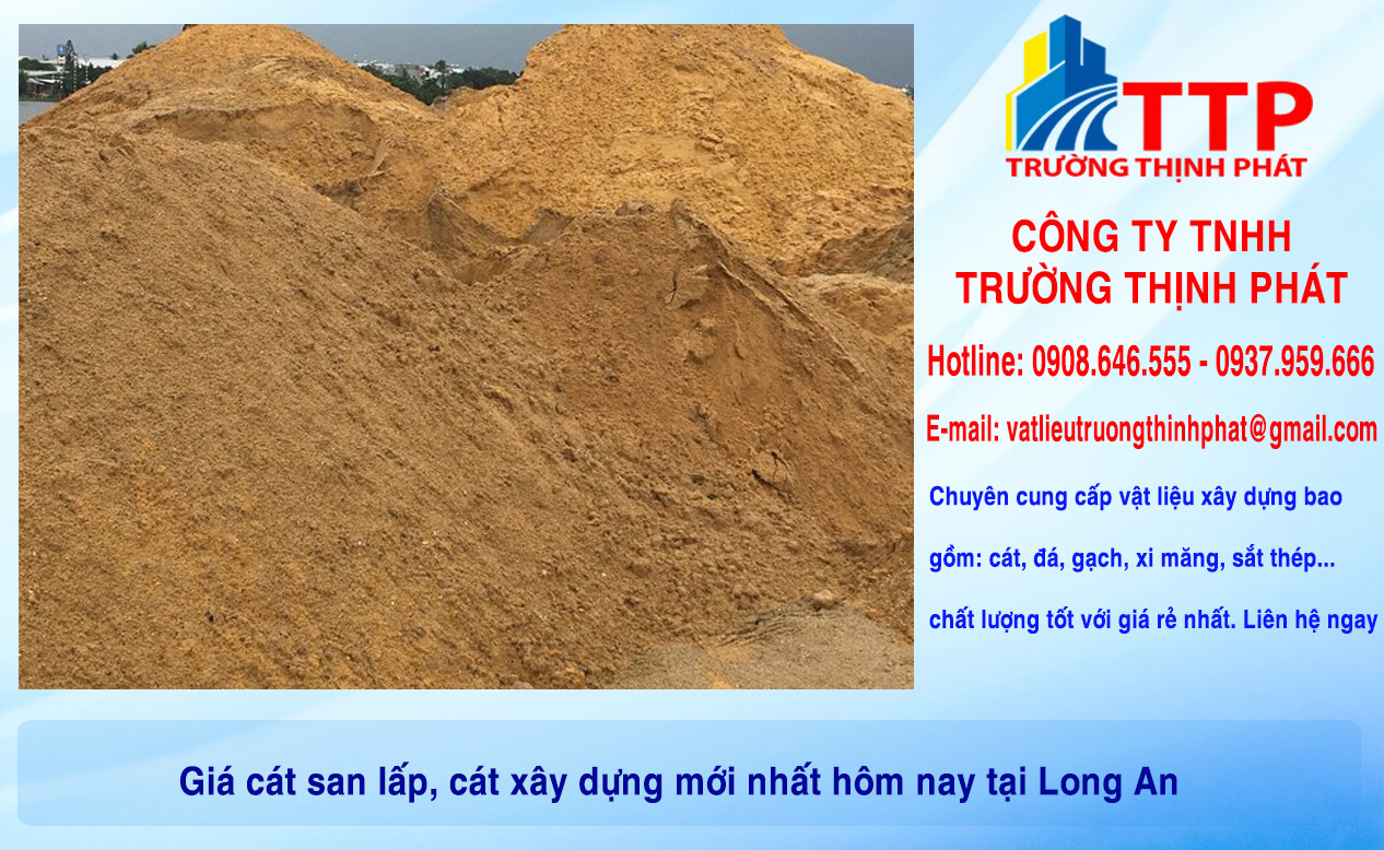 Giá cát san lấp, cát xây dựng mới nhất hôm nay tại Long An