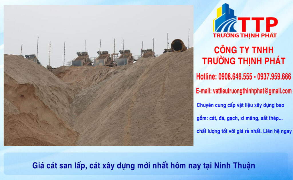 Giá cát san lấp, cát xây dựng mới nhất hôm nay tại Ninh Thuận