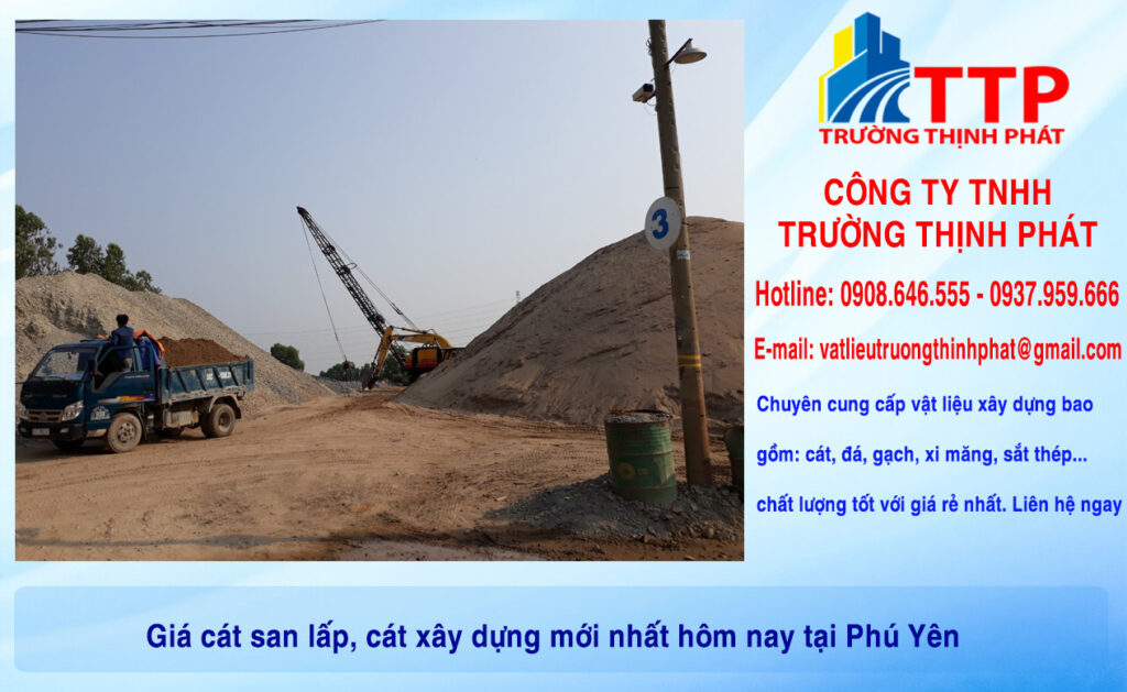 Giá cát san lấp, cát xây dựng mới nhất hôm nay tại Phú Yên