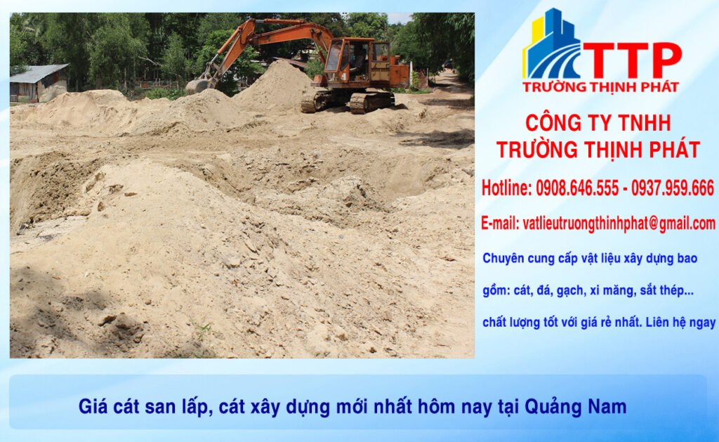 Giá cát san lấp, cát xây dựng mới nhất hôm nay tại Quảng Nam