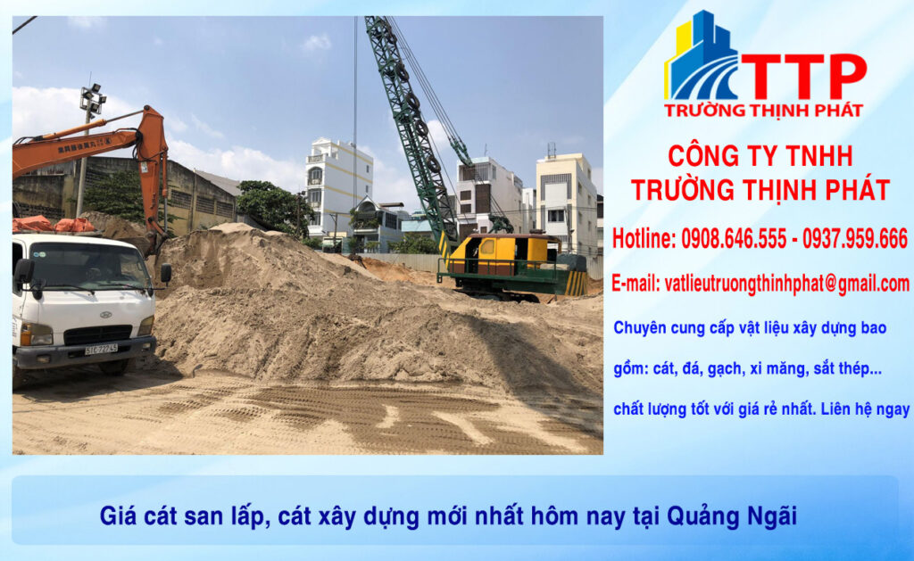 Giá cát san lấp, cát xây dựng mới nhất hôm nay tại Quảng Ngãi