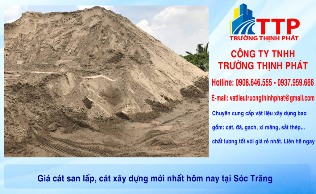 Giá cát san lấp, cát xây dựng mới nhất hôm nay tại Sóc Trăng