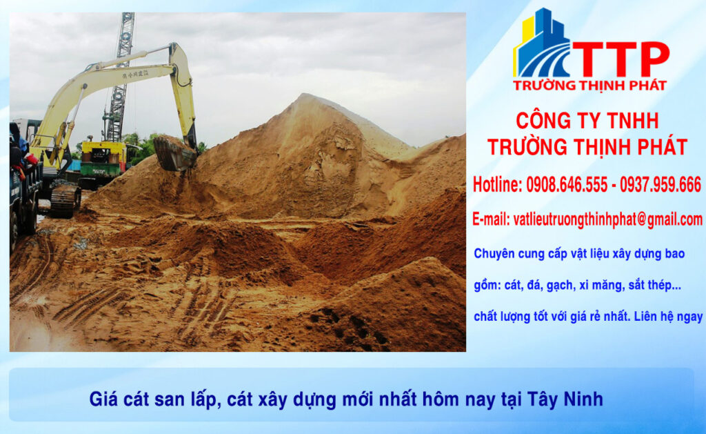 Giá cát san lấp, cát xây dựng mới nhất hôm nay tại Tây Ninh