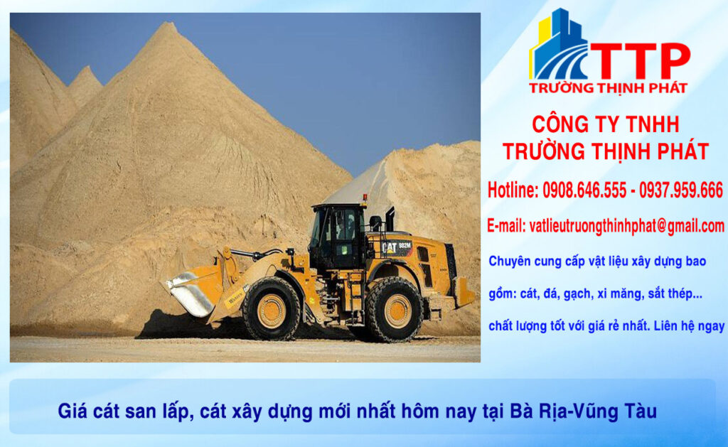 Giá cát san lấp, cát xây dựng mới nhất hôm nay tại Bà Rịa-Vũng Tàu