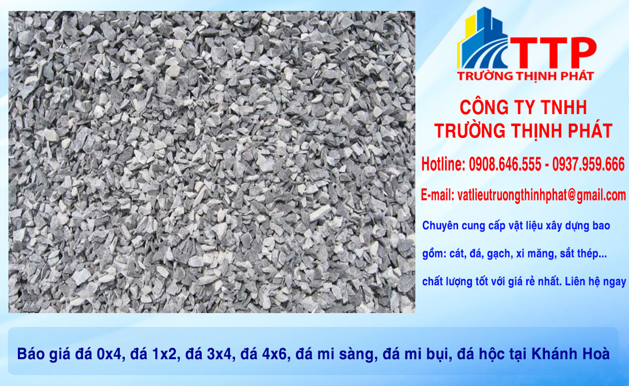 Báo giá đá 0x4, đá 1x2, đá 3x4, đá 4x6, đá mi sàng, đá mi bụi, đá hộc tại Khánh Hoà