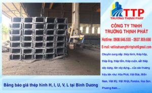 Bảng báo giá thép hình H, I, U, V, L tại Bình Dương