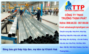 Bảng báo giá thép hộp đen, mạ kẽm tại Khánh Hoà