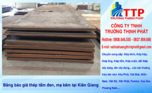 Bảng báo giá thép tấm đen, mạ kẽm tại Kiên Giang