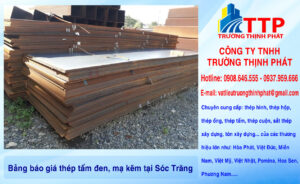 Bảng báo giá thép tấm đen, mạ kẽm tại Sóc Trăng