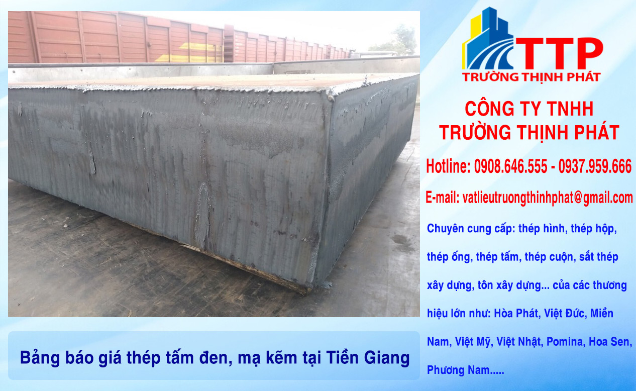 Bảng báo giá thép tấm đen, mạ kẽm tại Tiền Giang