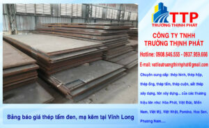 Bảng báo giá thép tấm đen, mạ kẽm tại Vĩnh Long