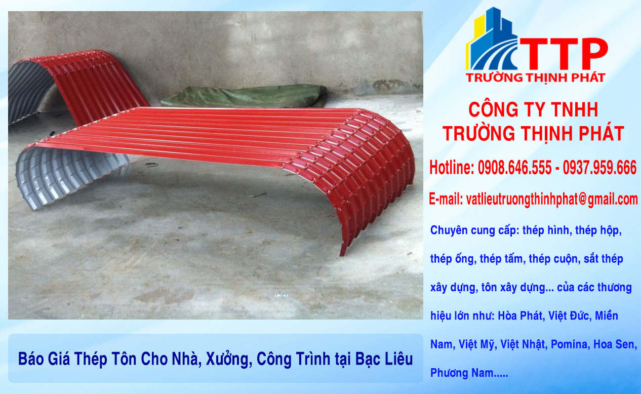 Báo Giá Thép Tôn Cho Nhà, Xưởng, Công Trình tại Bạc Liêu