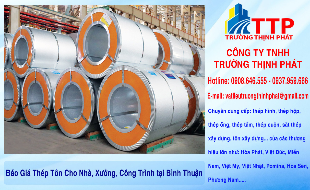 Báo Giá Thép Tôn Cho Nhà, Xưởng, Công Trình tại Bình Thuận