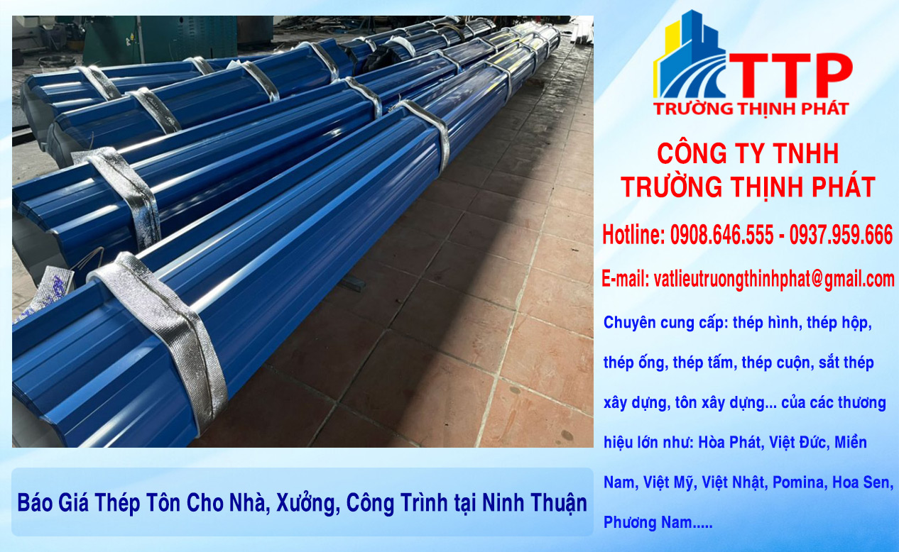 Báo Giá Thép Tôn Cho Nhà, Xưởng, Công Trình tại Ninh Thuận