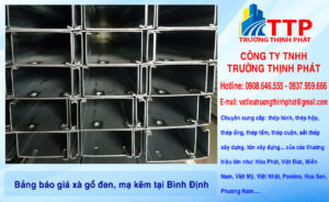 Bảng báo giá xà gồ đen, mạ kẽm tại Bình Định