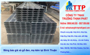 Bảng báo giá xà gồ đen, mạ kẽm tại Bình Thuận