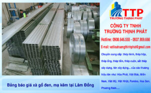 Bảng báo giá xà gồ đen, mạ kẽm tại Lâm Đồng