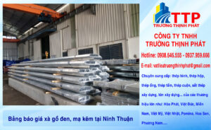 Bảng báo giá xà gồ đen, mạ kẽm tại Ninh Thuận