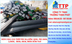Bảng Báo Giá Thép Phi Mạ Kẽm 1mm, Phi 2mm, 2,5mm, 3mm, 3,5mm, 4mm, 5mm, 6mm, 8mm Hôm Nay