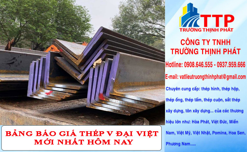 Bảng báo giá thép V Đại Việt mới nhất ngay hôm nay