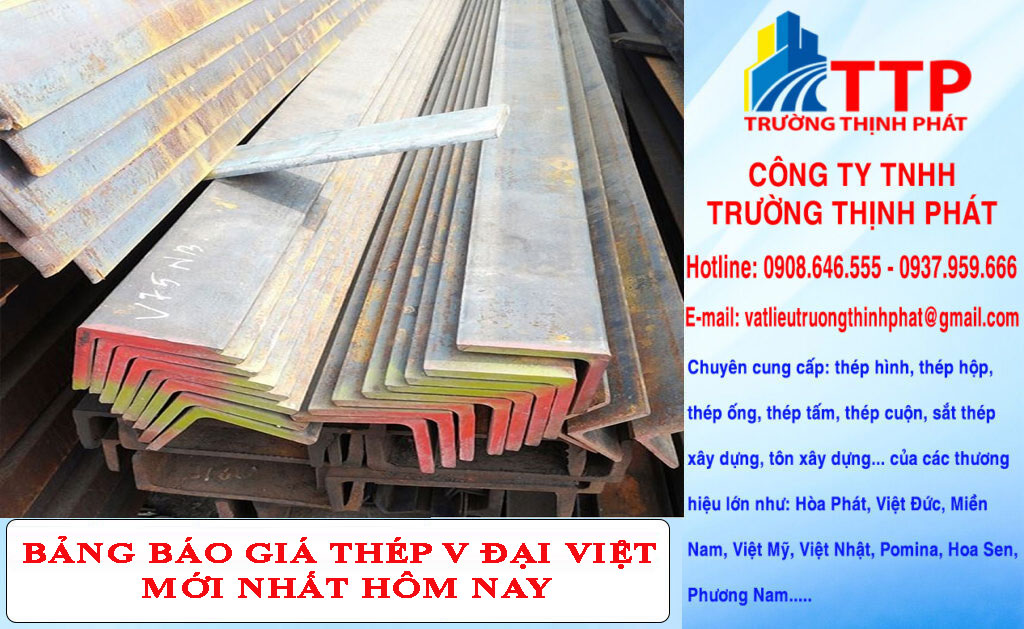 Bảng báo giá thép V Đại Việt mới nhất ngay hôm nay