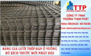 Bảng giá lưới thép hàn ô vuông đủ kích thước mới nhất 2023