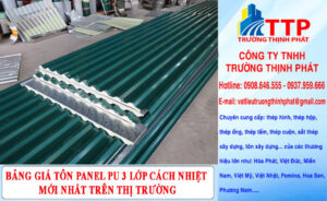 Bảng giá tôn panel PU 3 lớp cách nhiệt mới nhất trên thị trường