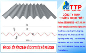 Bảng giá tôn sóng tròn đủ kích thước mới nhất 2023