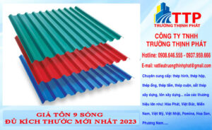 Giá tôn 9 sóng đủ kích thước mới nhất 2023
