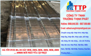 Giá tôn inox mới nhất vừa cập nhật