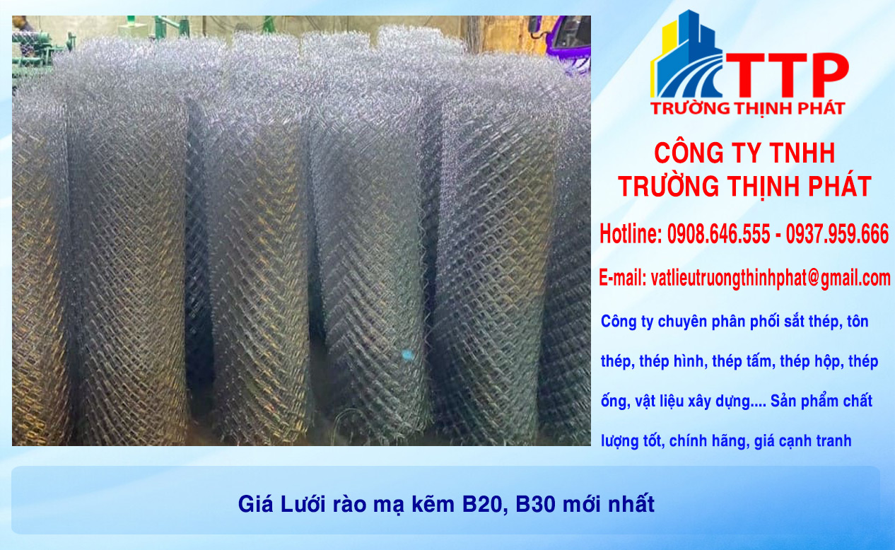 Giá Lưới rào mạ kẽm B20, B30 mới nhất