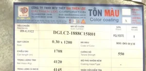 Báo giá tôn Đại Thiên Lộc từ nhà máy