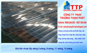 Giá tôn nhựa lấy sáng 5 sóng, 9 sóng, 11 sóng, 13 sóng