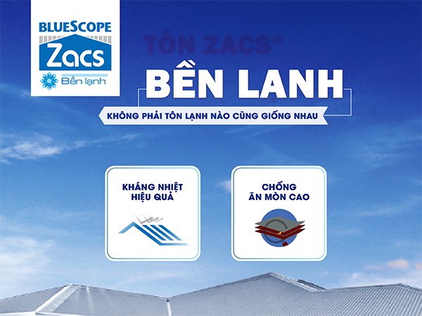 Tôn Bluescope ZACS® Bền Lạnh